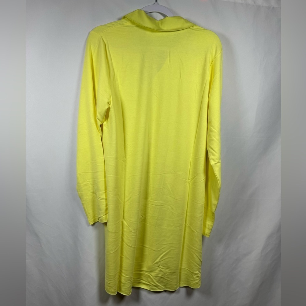 Candace Cameron Bure Y-Neck Shirt Dress Sunny Lime M - Picture 4 of 10